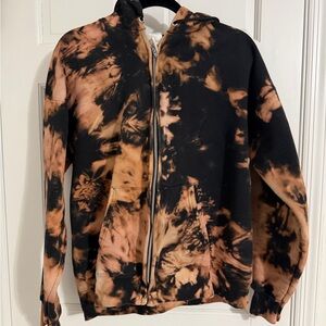 Hanes Black and Orange Cotton Hoodie